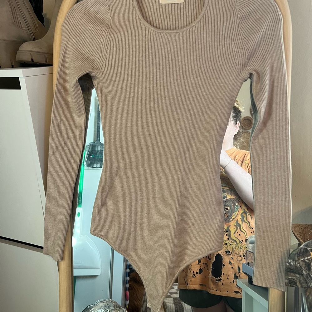 nuuds Heather Oat Nuuds Sweater Bodysuit